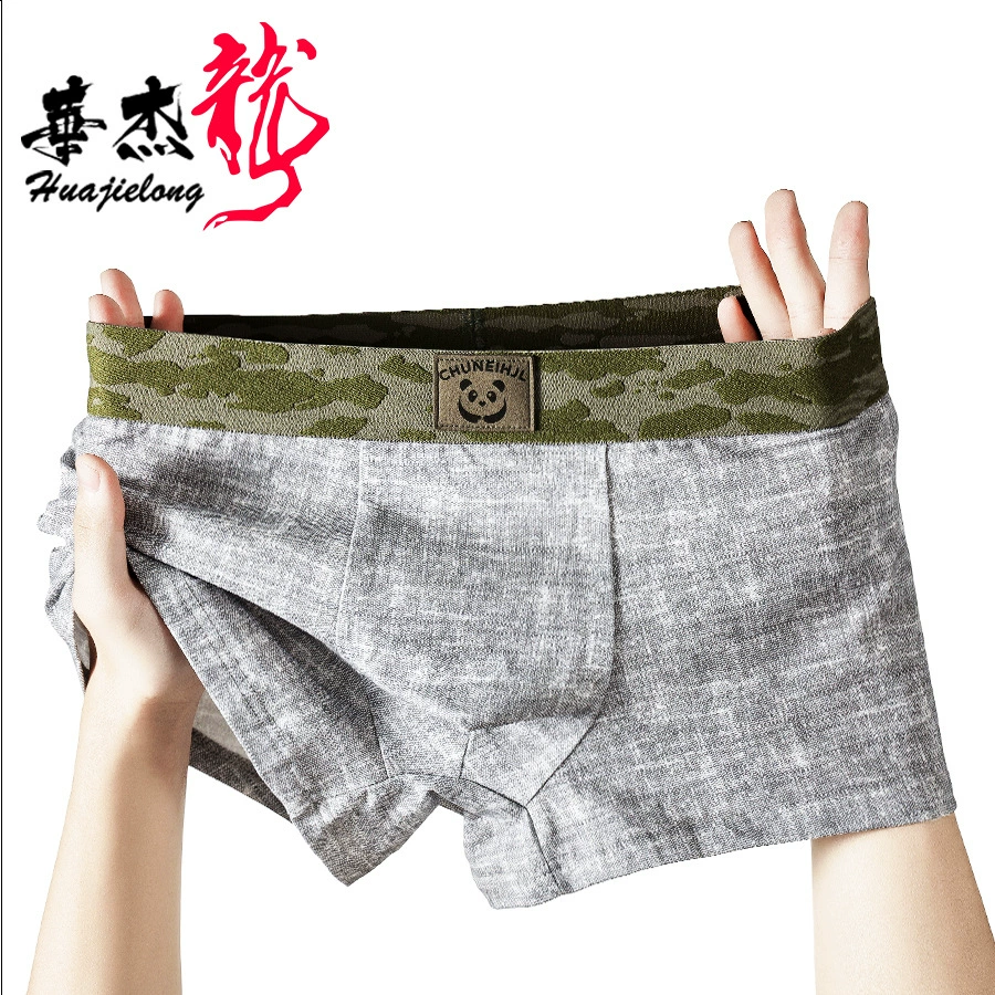 Мужское нижнее белье Huajielong, новые однотонные хлопковые трусы-бокеры, дышащие, модные шорты для мальчиков, дропшипинг
