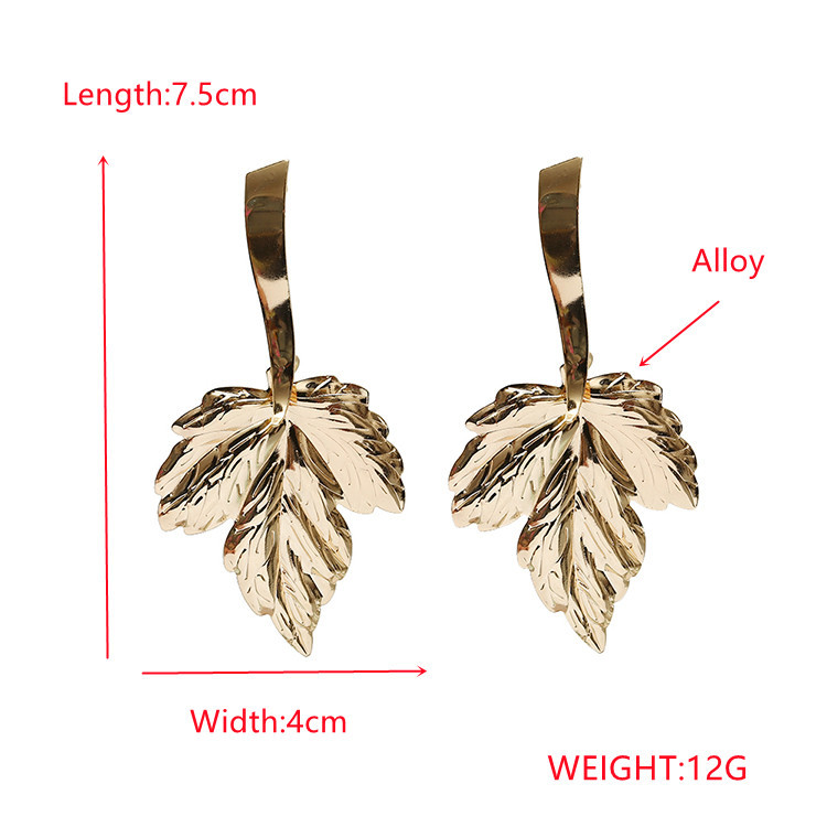 Fashion Maple Leaf Alloy Long Earrings Wholesale display picture 1