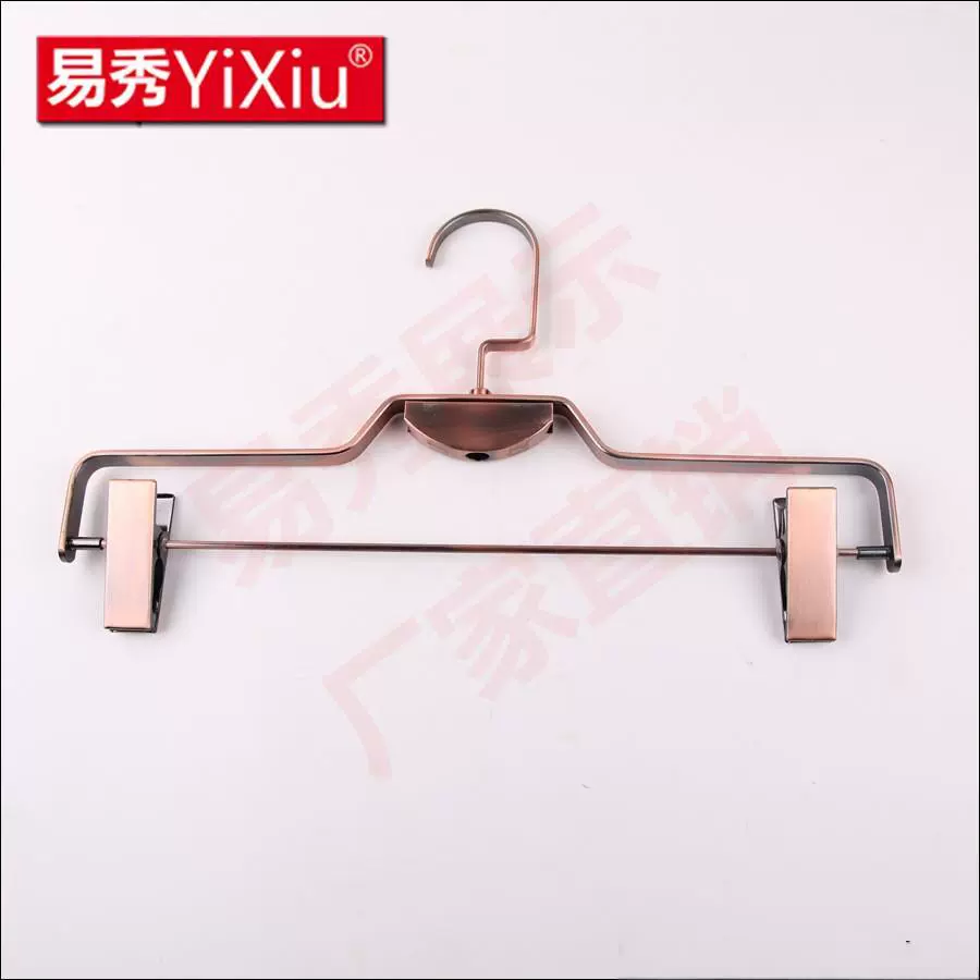 展示 复古全金属衣架 方勾扁钩铁裤架 服装店专用裤架