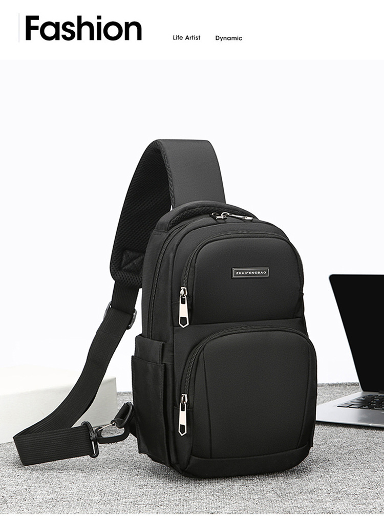 The new men's chest bag for the autumn of 2024, a trendy casual single-shoulder bag, a cross-border water-resistant rechargeable crossbody bag undefined
