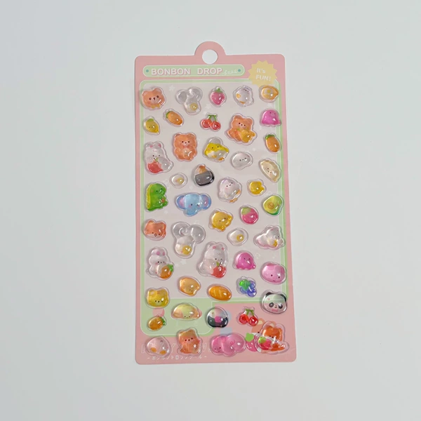 Cute animal 3D embossed stickers