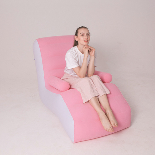 New inflatable lazy sofa outdoor flocking sofa chair portable lunch break bed creative S-shaped recliner photo studio gift
