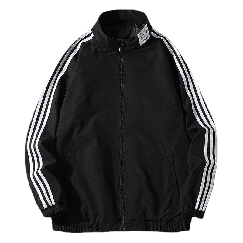 Autumn Men's Cardigan Top Three Bars Running Sports Jacket Men's Casual Jacket Teenagers Clothing Can Set LOGO