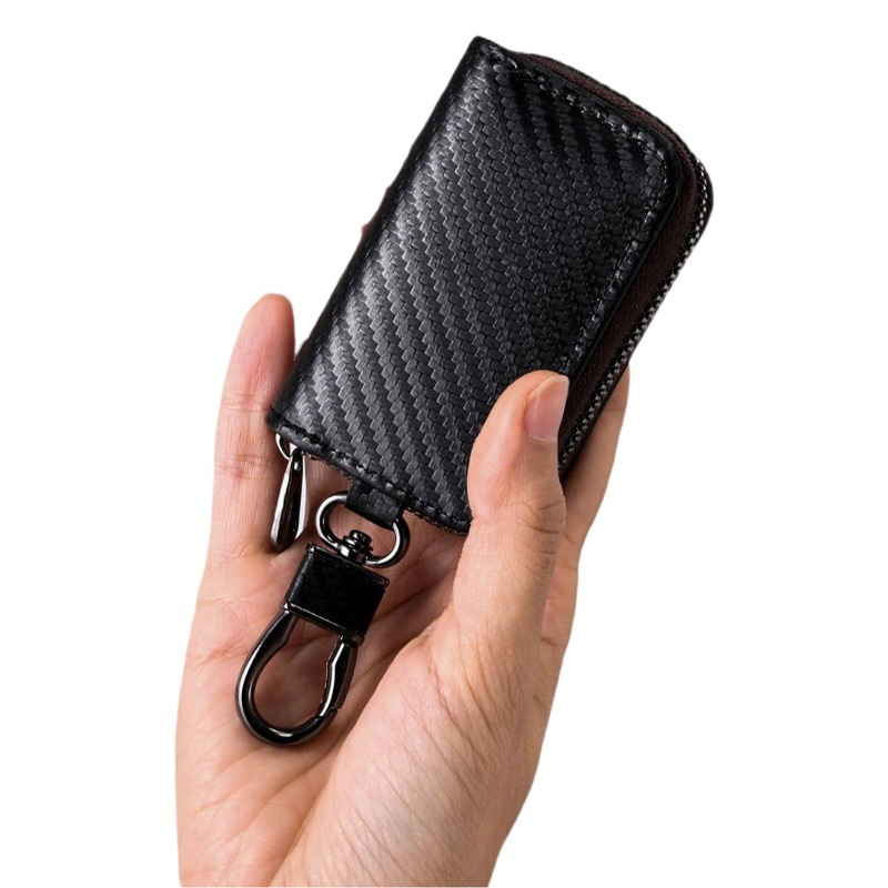 New Korean style business carbon fiber pattern car key protective cover car Zipper fashion protective cover universal