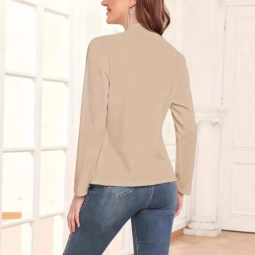 Women's Slim Fit Long Sleeve Cardigan Blazer European American Style Casual Autumn Fashion Print Coat 9001_ecoleips.com