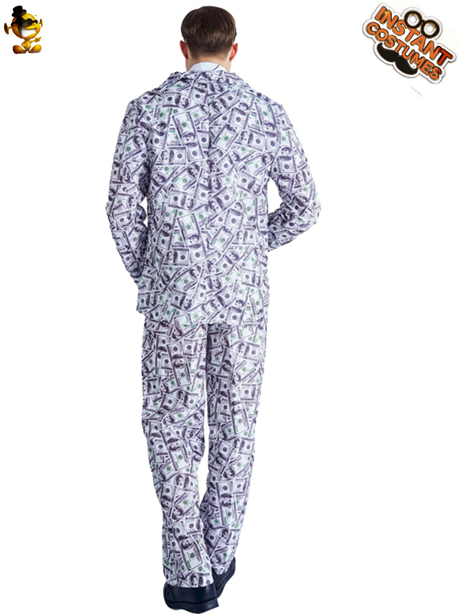 Billete de Banco impreso traje de Halloween ropa de fiesta etapa traje de rendimiento ropa de cosplay traje de fiesta