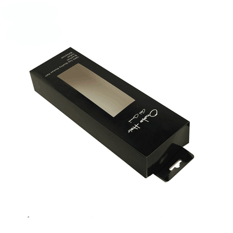 厂家批发300g单卡纸盒 哑面黑色开窗纸盒 展示盒可烫金UV丝印logo