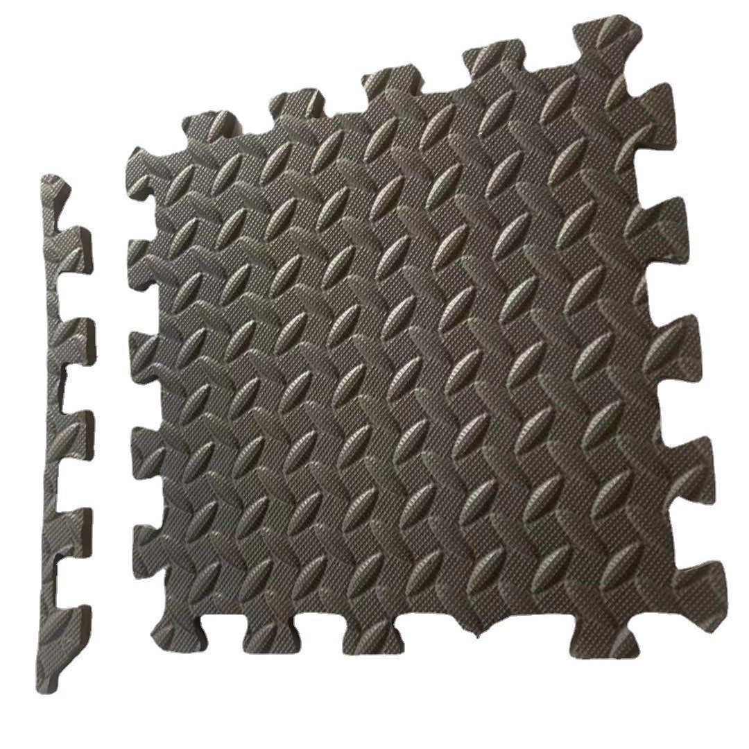 Patrón de hoja negra 30*30 empalme estera de piso de espuma de empalme estera Eva estera de arrastre en stock