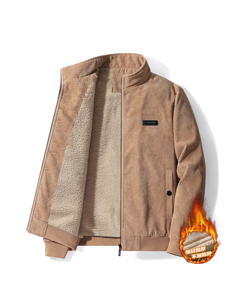 Chaqueta de hombre, abrigo de algodón caliente, cuello vertical, cordero de cordero grueso, herramientas de invierno y otoño, ropa de algodón a prueba de frío nueva