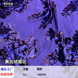 真丝绒提花面料提花丝绸明星同款布料新款花型量大优惠