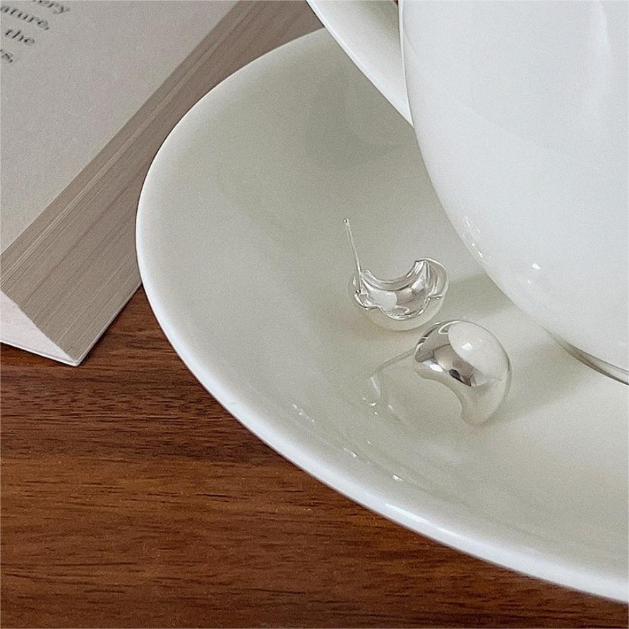Women's Gender Plating Design 1 Pair 925 Sterling Silver C Shape Earrings