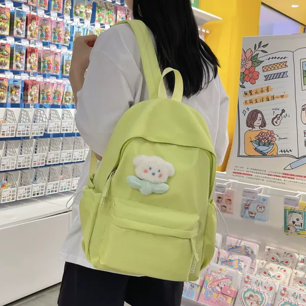 Grade 3-6 Campus Small Fresh Backpack Lightweight Elementary School Backpack Solid Color High-Looking Girl School Bag Wholesale
