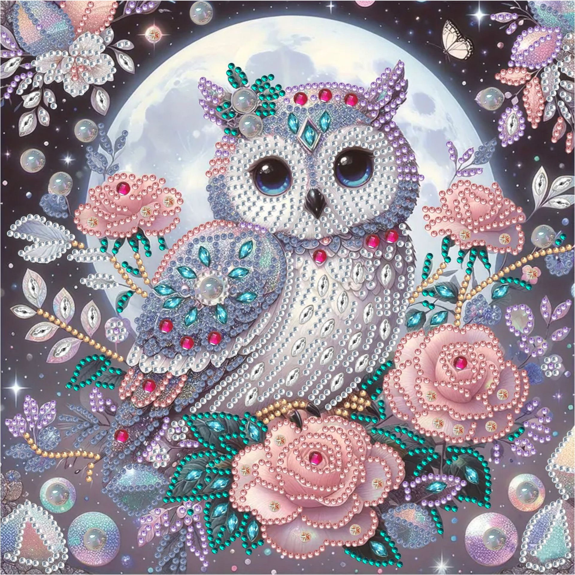 Pintura artesanal con diamantes