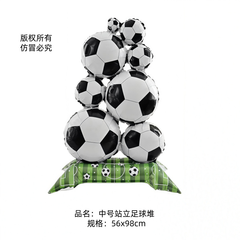 Balón temático de fútbol columna de pie trofeo de fútbol pilas de fútbol modelado de la Copa de Europa decoración de campo verde image 6