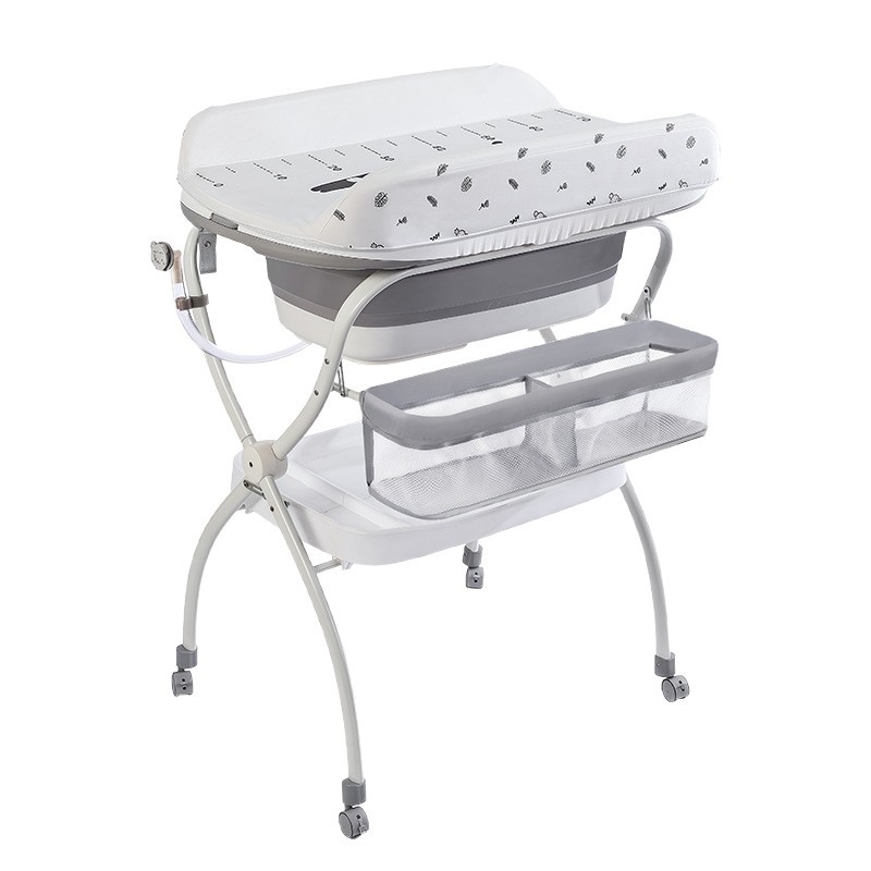 Mesa de pañales, mesa de masaje de cama móvil, mesa de enfermería multifuncional para recién nacidos que cambian pañales, tacto de baño image 5
