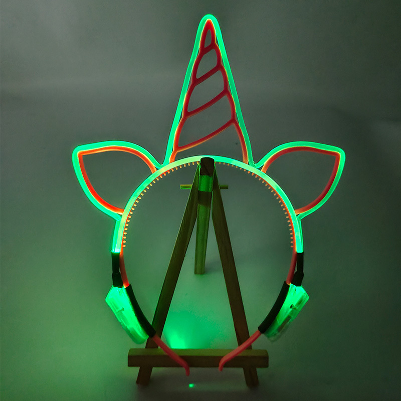 Description Picture 2 of itemBirthday LED Light Up Headband Cat Ear Hairband Bar Party Supplies Glowing Masquerade Headband Halloween Christmas Supplies