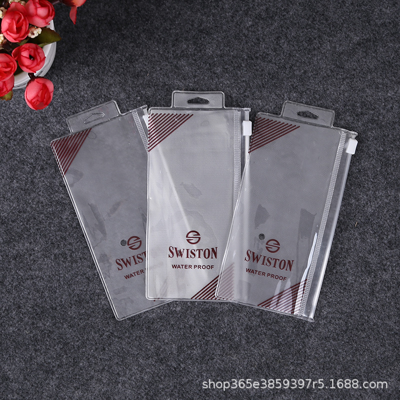 pvc透明拉链袋挂钩带孔自封塑料袋子文具文件袋收纳笔袋定制logo-阿里巴巴