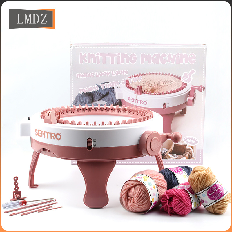 Transfronterizo nuevos niños grandes de bricolaje máquina de tejer a mano barril de juguete máquina de lana 48-PIN mano-cranking estrella barril