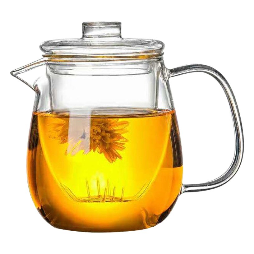 Fábrica al por mayor de vidrio de borosilicato pingüino olla flor tetera engrosada tetera de filtro resistente a altas temperaturas tetera doméstica