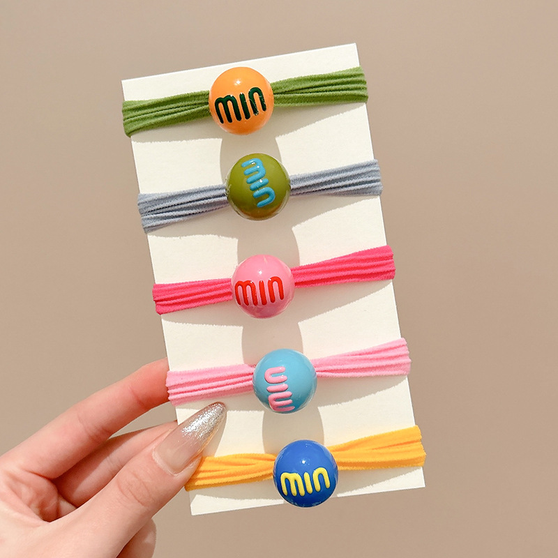 Cuerda para el cabello de color caramelo para niños 2025 nueva niña de alta elasticidad banda elástica para el cabello lazo para el cabello niña pinza la cabeza sin lastimar la cuerda para el cabello