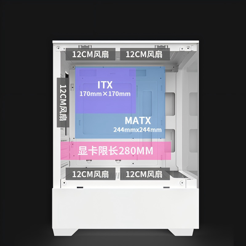 ES8 シービュールームシャーシデスクトップコンピュータシャーシ M-ATX/テーブル e スポーツゲーム 240 水冷 diy メインシャーシ|undefined