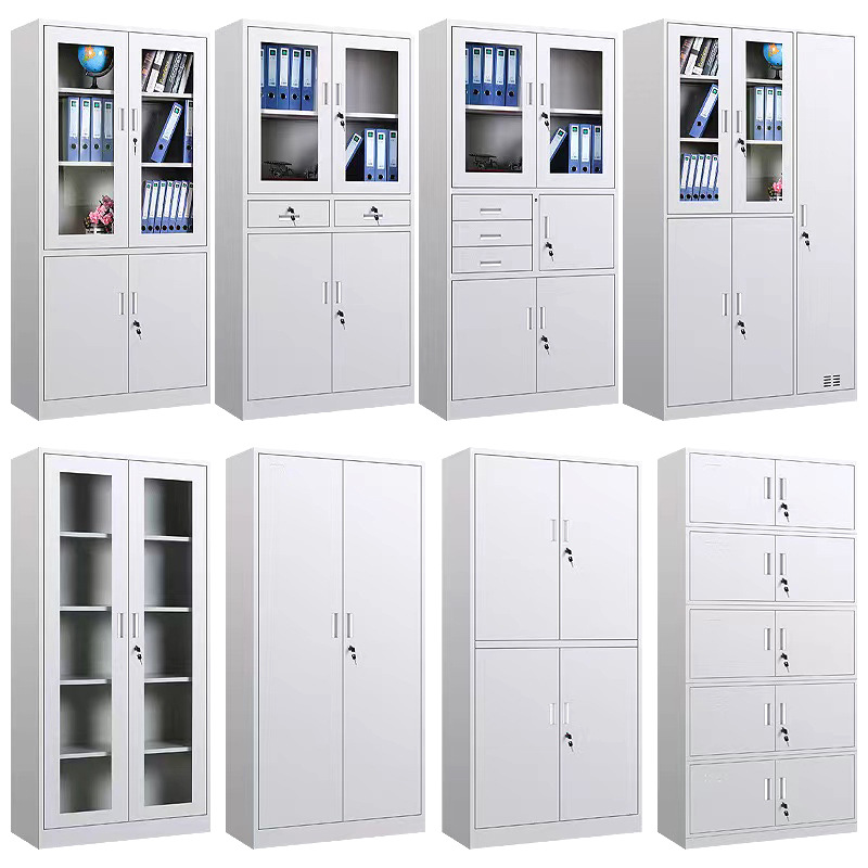 Archivador de oficina, archivador metálico, archivador de hierro con cerradura para oficina, estantería de acero a prueba de polvo, archivador con puerta de vidrio