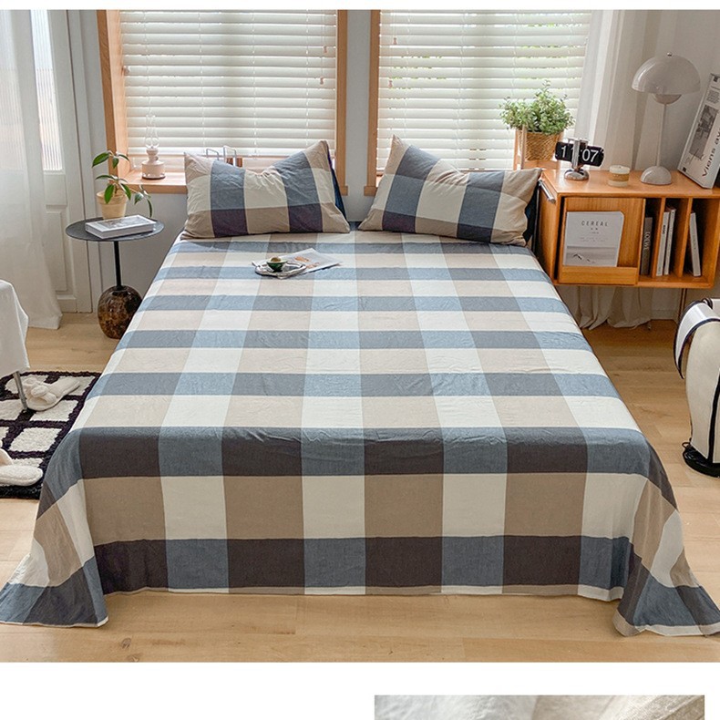 Una sábana de algodón lavado de algodón de una sola pieza de algodón 100 dormitorio de estudiantes edredón individual funda de almohada de tres piezas 3 nuevo estilo