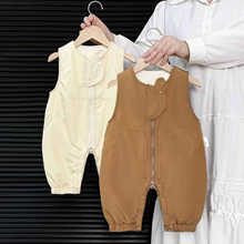 婴儿连体衣背带套装宝宝加绒保暖裤新生儿秋季外穿超萌两件套套装