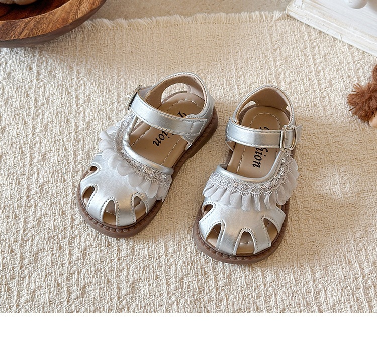 Princess Lace Sandals For Toddlers With Soft Sole Closed Toe Beach_voghion.com