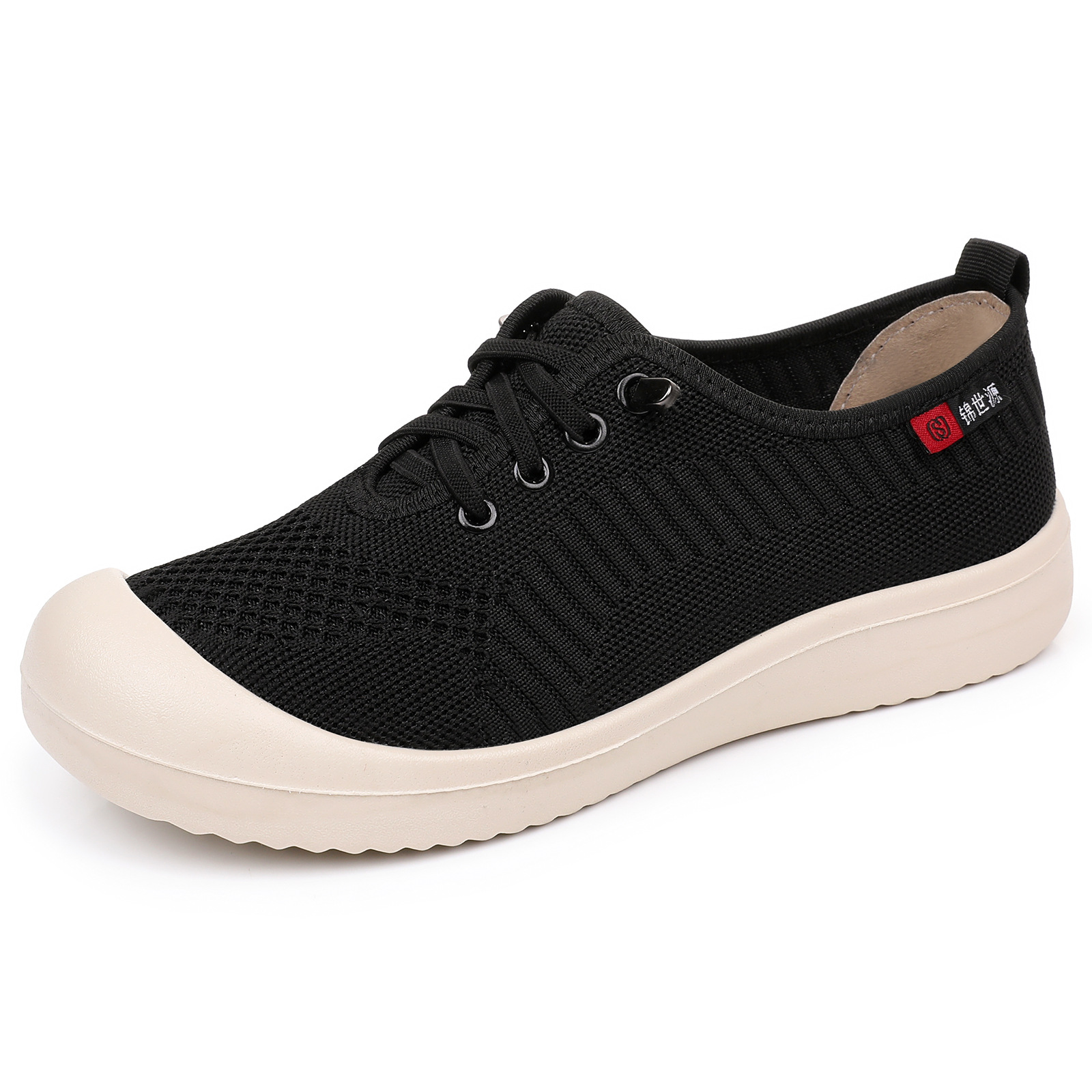 Zapatos de mujer zapatos casuales de primavera zapatos planos ligeros de moda versátil zapatos de madre con suela suave no cansados pies transpirables zapatos de tela única