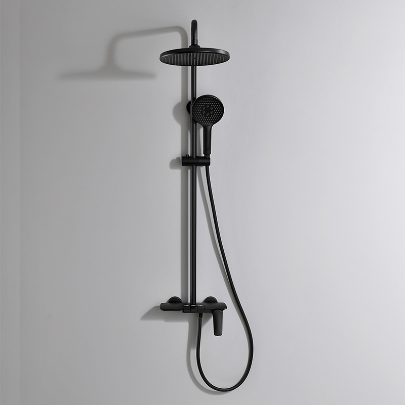 Juego de ducha de ducha de ingeniería de hotel, baño de cobre completo, ducha, ducha, ducha, botón de piano, ducha sobrealimentada