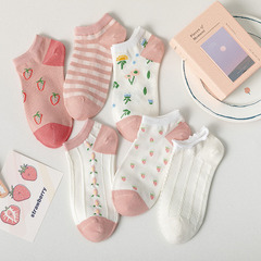 Women's Spring and Summer New Japanese Strawberry Series Thin Cotton College Style Korean Version Ins Trendy Short Socks