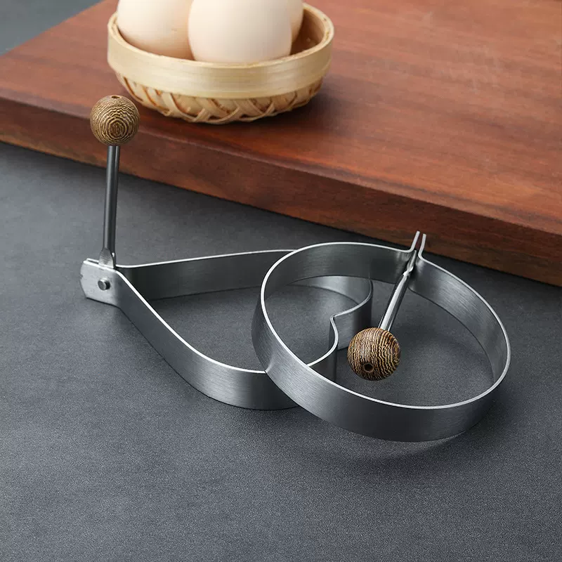 316不锈钢煎蛋圈鸡蛋定型模具圈鸡翅木柄煎蛋器心形荷包蛋模批发