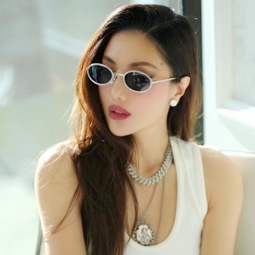  new metal oval frame sunglasses fashionable carved women's sunglasses men's glasses sunglasses