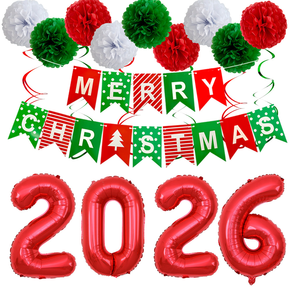 Globo de Navidad globo suministros decoración transfronteriza combinación de película de aluminio digital fiesta de Navidad globo al por mayor