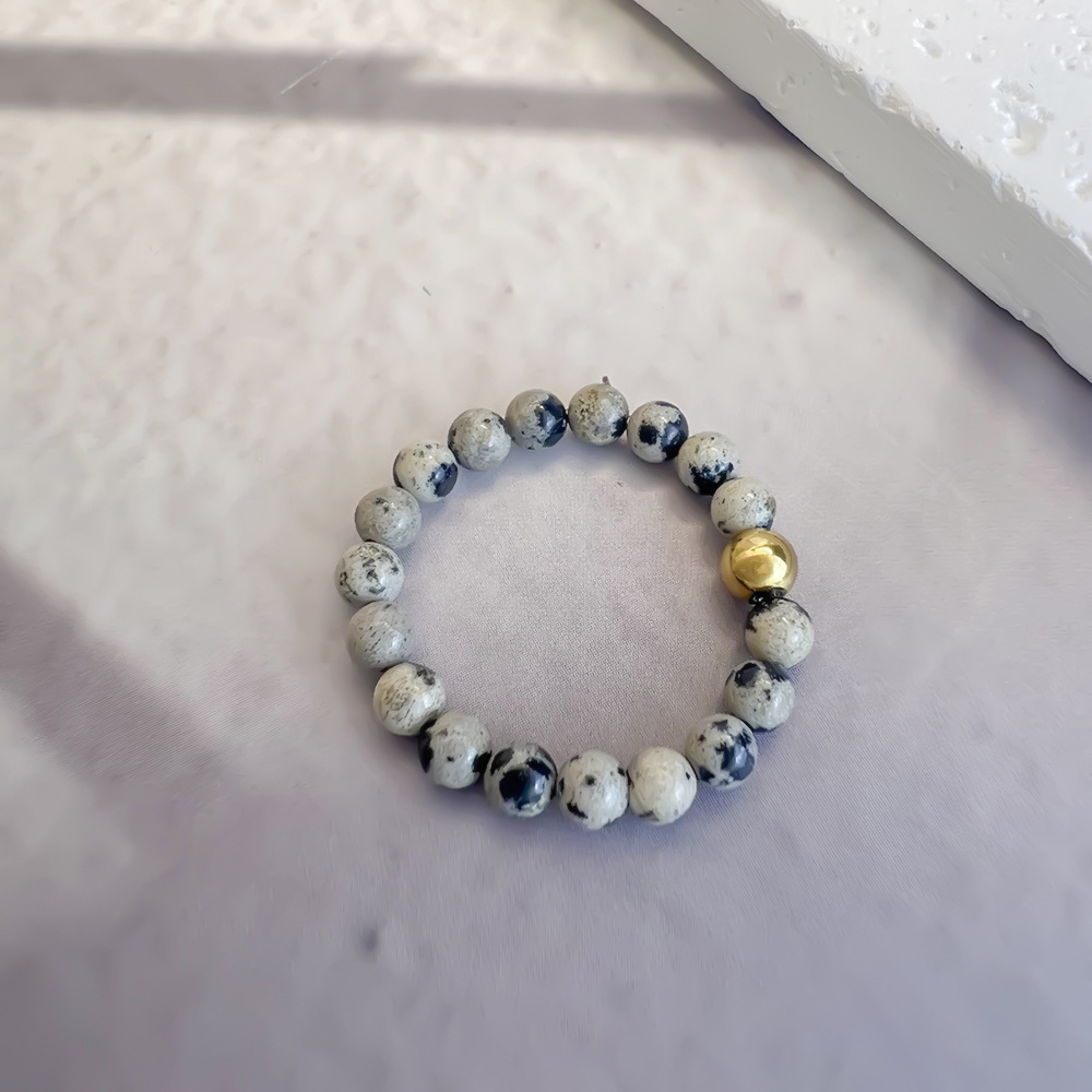8g Weight Rings Classification Adjustable Ring Size 1 Piece Quantity Casual, Daily Occasion natural stone Material Color Block Pattern Women's Gender Beaded Design Simple Style Style Simple Style Color Block Natural Stone Beaded Rings 7