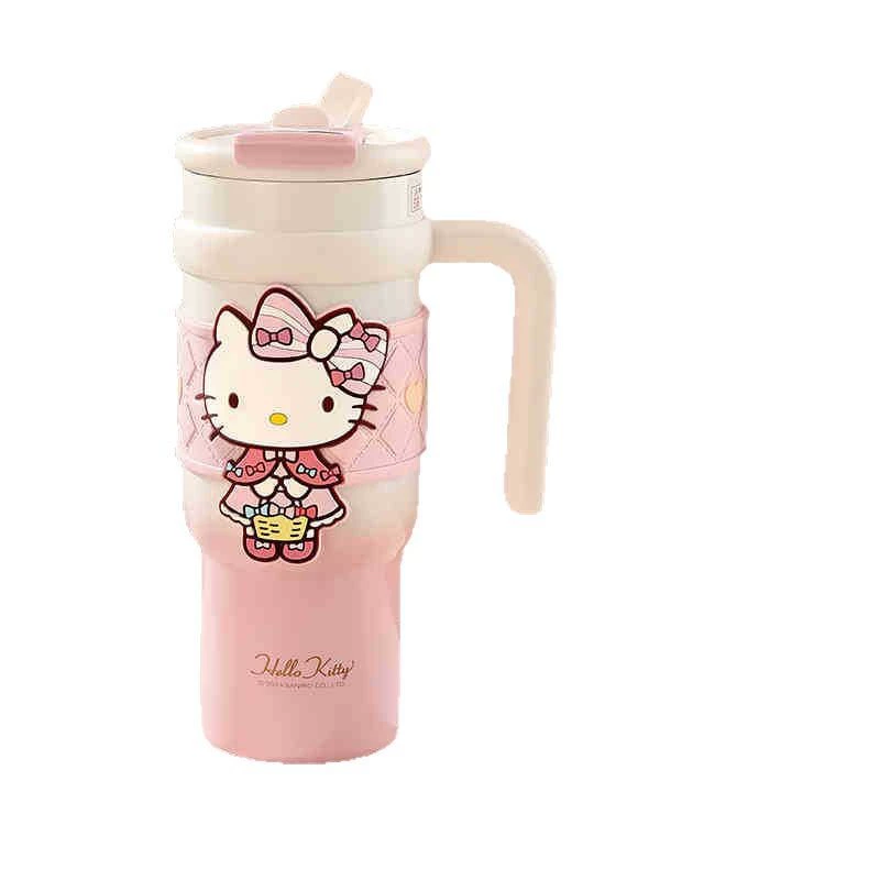 Hello Kitty, вместимый стеклянный чайник, чашка для чая, высококачественная соломинка со стеклом