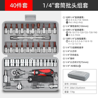 of quick socket wrench flat: Mühərrik tənzimləmə alətləri - 40-piece-set-14-socket-bit-set