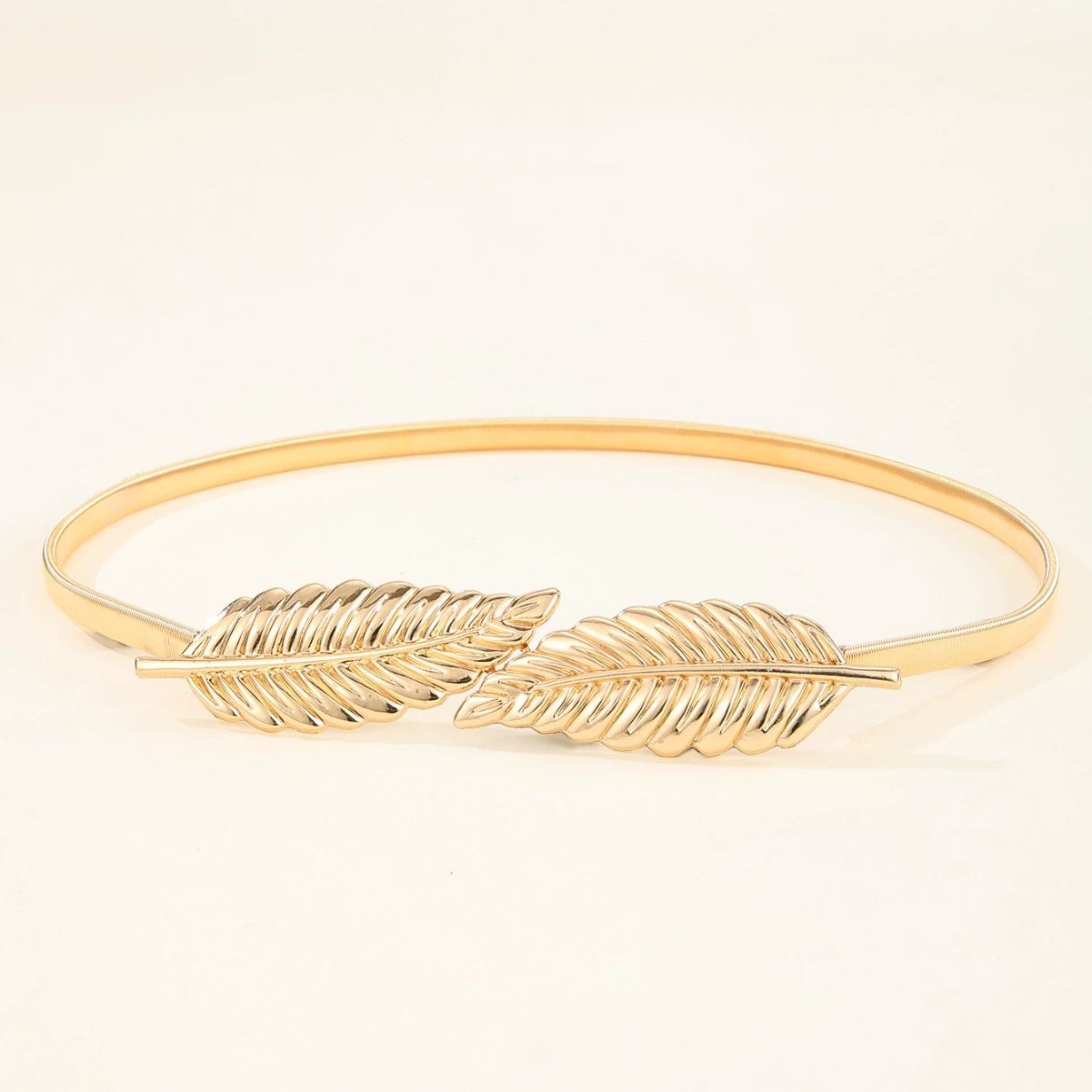 Cross -border Royal Sister Wind Metal Limin Chain Golden Leaf Belt Factory wholesale personality relief chain foreign trade direct supply