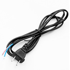 US standard 1.5-meter 0.5 square copper core single-head power cord with bare tail tin plating, two-pronged lamp and fan plug cord
