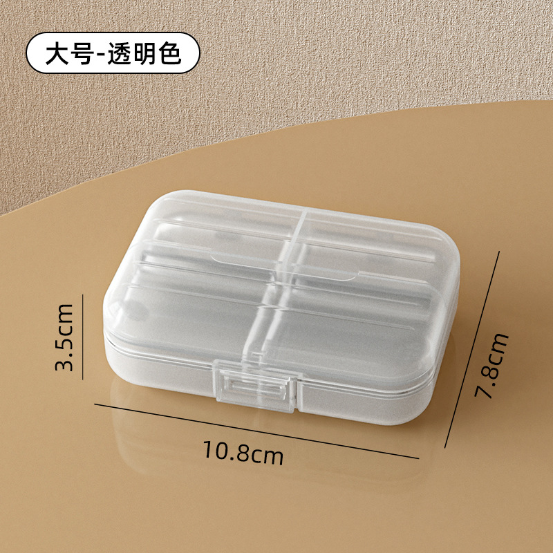 Caja de liberación de medicamentos portátiles, caja de almacenamiento dividida, tabletas selladas, caja de liberación dividida, tres comidas al día durante siete días.