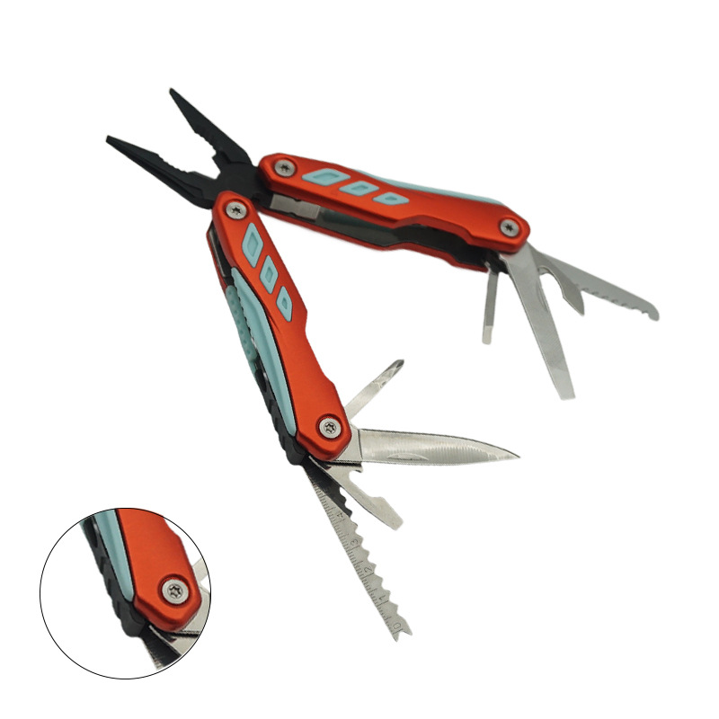 供应4寸正手红色户外野营多功能刀钳 露营应急便携式工具剪钳