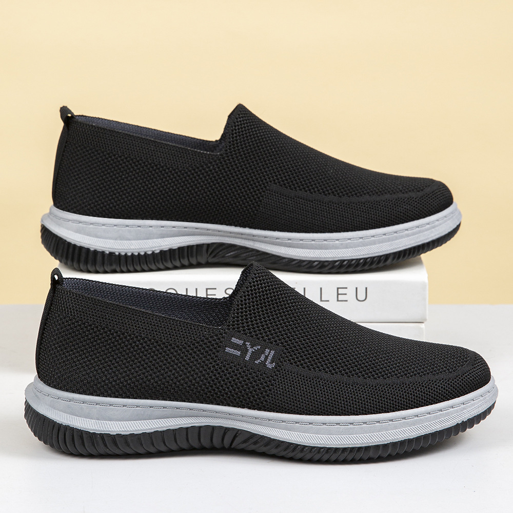 Zapatos deportivos de hombre verano nuevos zapatos de hombre transpirables de tela de malla superficial, zapatos casuales de hombre con un pedal