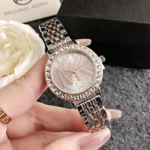 新款时尚女士手表镶钻印花表盘防水手表轻奢个性石英表跨境批发