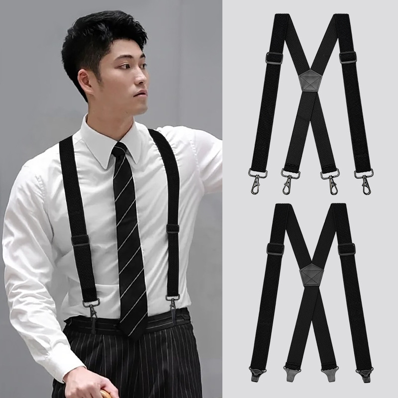 Men's Suspender Clip Outdoor Suspenders Ski Suspenders Motorcycle Sports Shoulder Straps Pants Corn Pattern Anti-Falling Belt 4