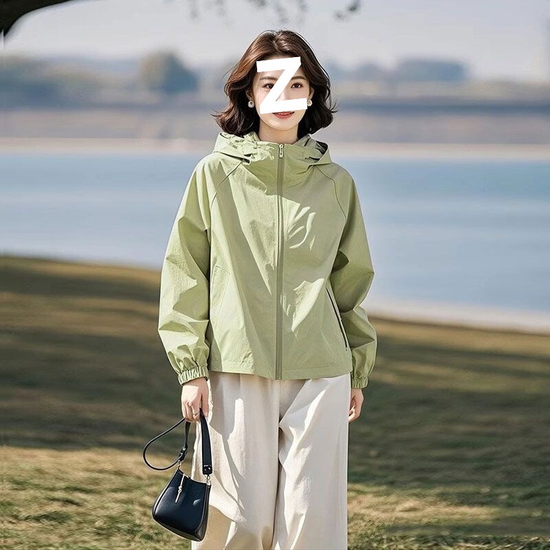 2025开春百搭超火酷飒拽姐感超好看女短款连帽外套减龄冲锋衣|undefined