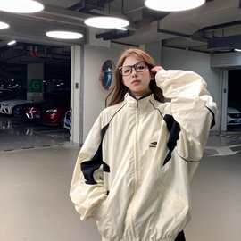 23秋季新款BB复古拼色风衣冲锋衣女