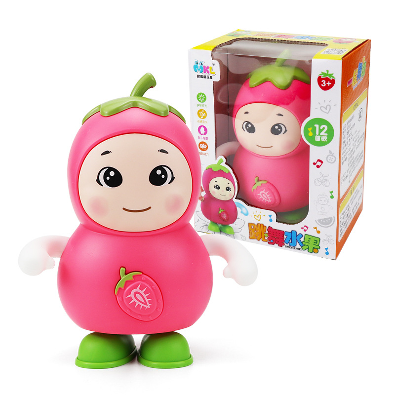 Douyin mismo estilo eléctrico, canto y baile, muñeca de frutas, juguetes lindos y divertidos para niños, regalos de vacaciones al por mayor