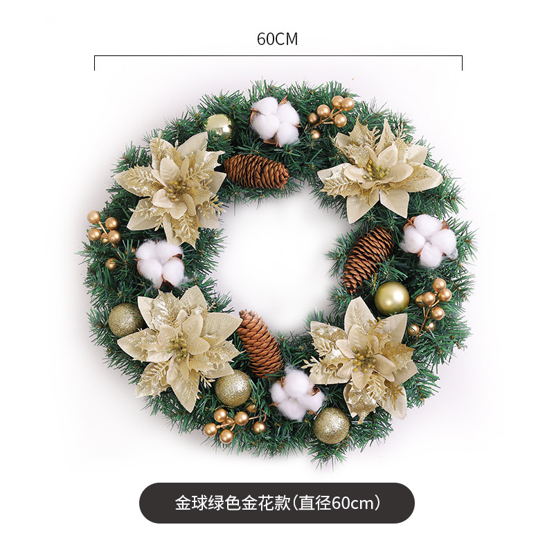 Navidad decoración Garland ratán 40/50/60cm Navidad decoración escena diseño puerta colgante ratán decoración suministros