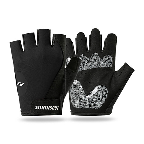 Amazon transfronterizo nuevo guante deportivo de fitness medio dedo ciclismo amortiguador anti-desgaste transpirable anti-deslizante guante anticapullo